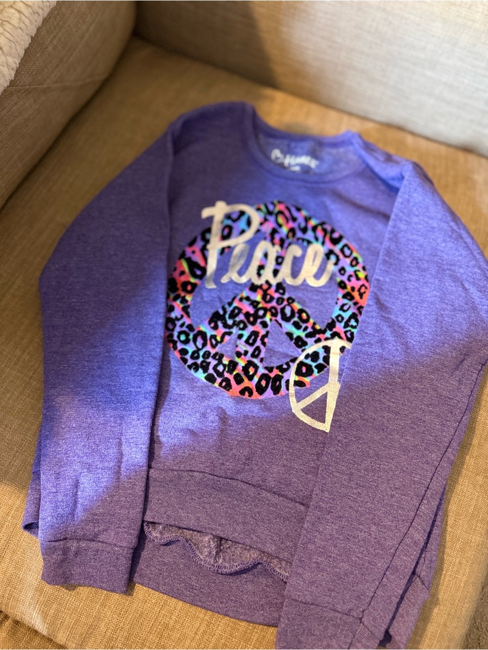 Girls Hanes Purple Peace Sweatshirt – Size Medium